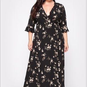 Fashion Nova Floral Wrap Dress-XL